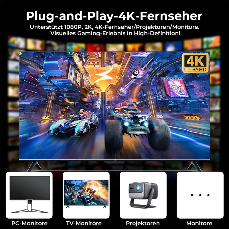 Retro-Spielkonsole mit zwei kabellosen Controllern