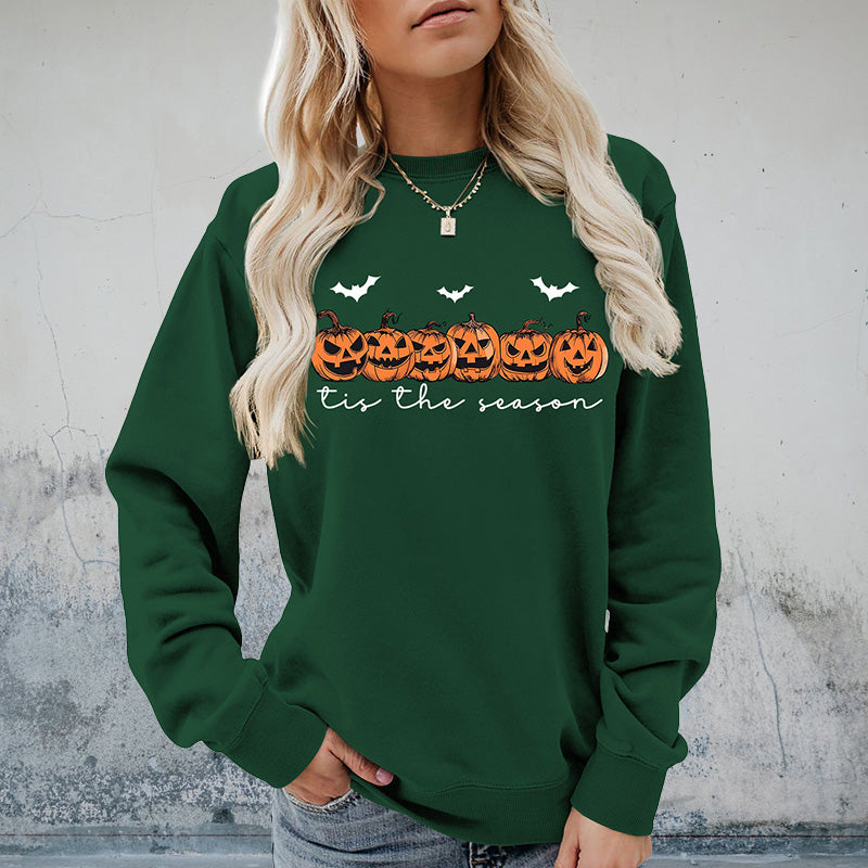 Rundhals-Sweatshirt mit Kürbis-Print