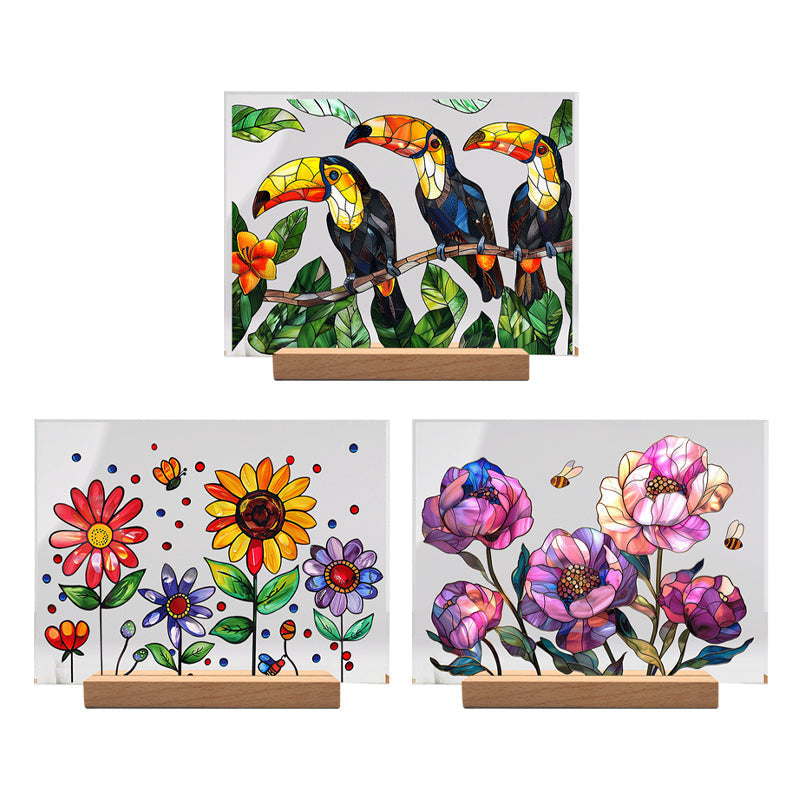 Gemaltes buntes Blumenmusterdekor