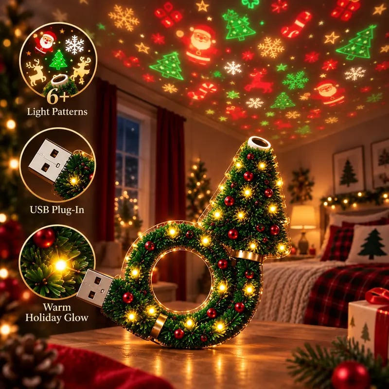 USB-Weihnachtsbaum-Projektionsleuchte