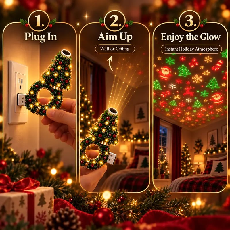 USB-Weihnachtsbaum-Projektionsleuchte