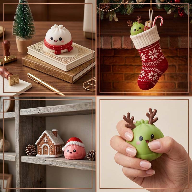 Weihnachts-Adventskalender mit Teigtaschen-Squishys – 24 Überraschungsspielzeuge