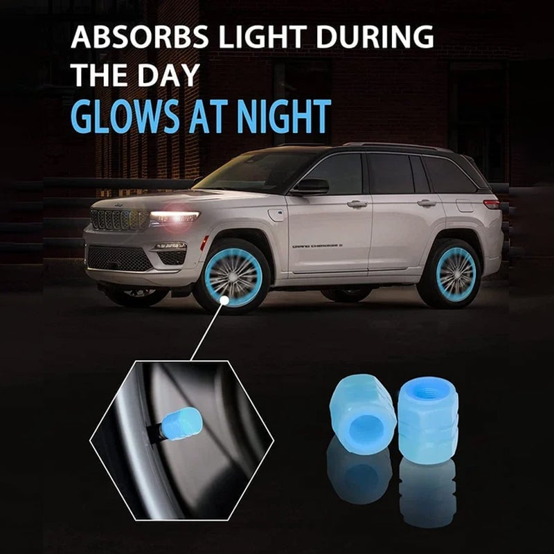 🌟Universelle fluoreszierende Reifenventilkappen