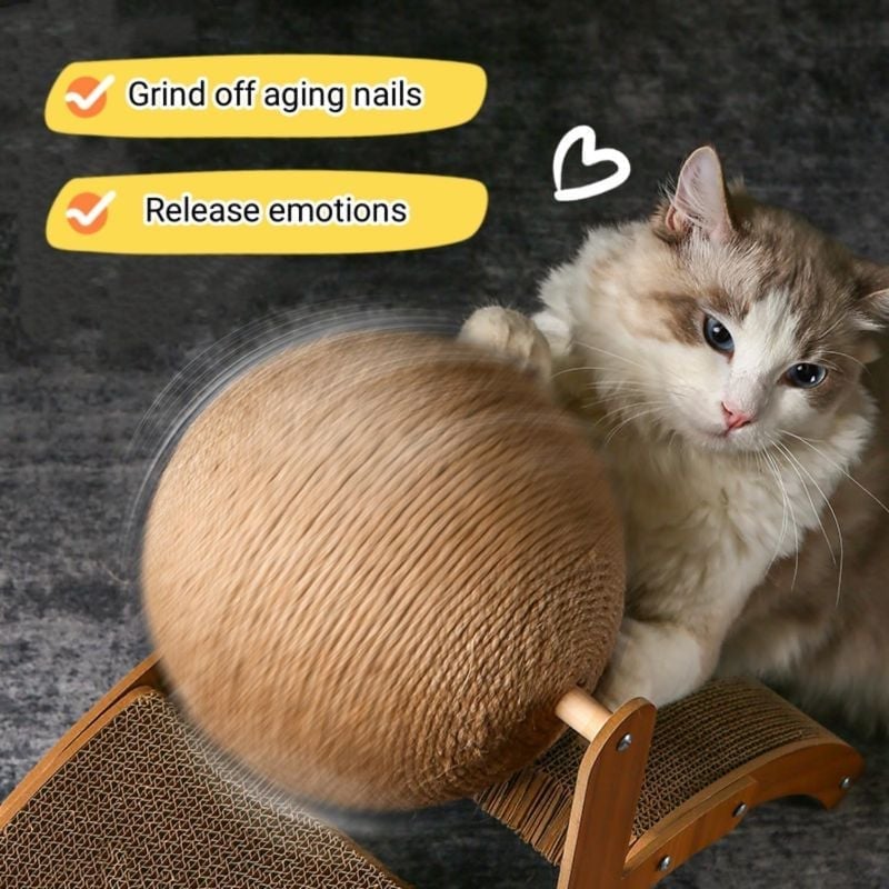 Kratzball für Katzen mit Ständer