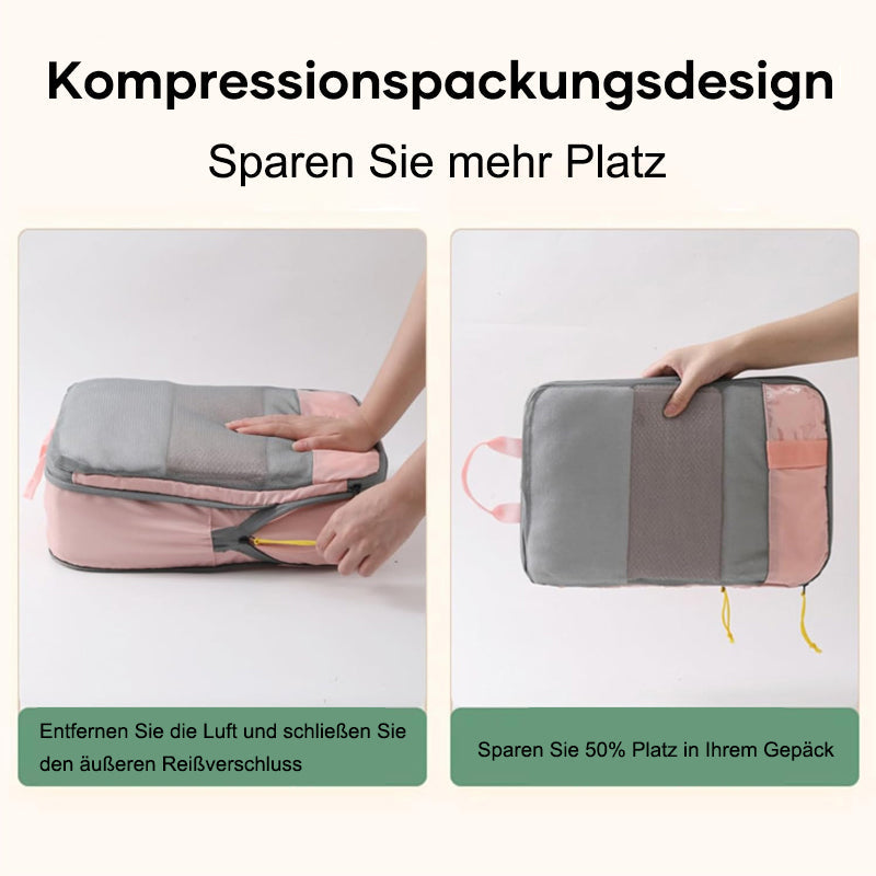 Komprimiertes Packwürfel-Reiseaufbewahrungsset