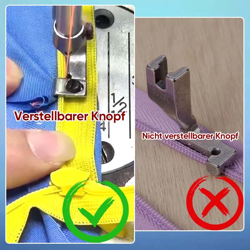 Verstellbarer unsichtbarer Reißverschluss-Führungsfuß für Nähmaschine