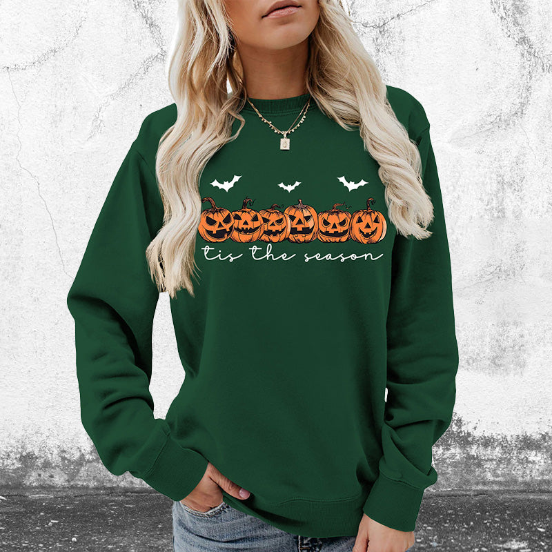 Rundhals-Sweatshirt mit Kürbis-Print