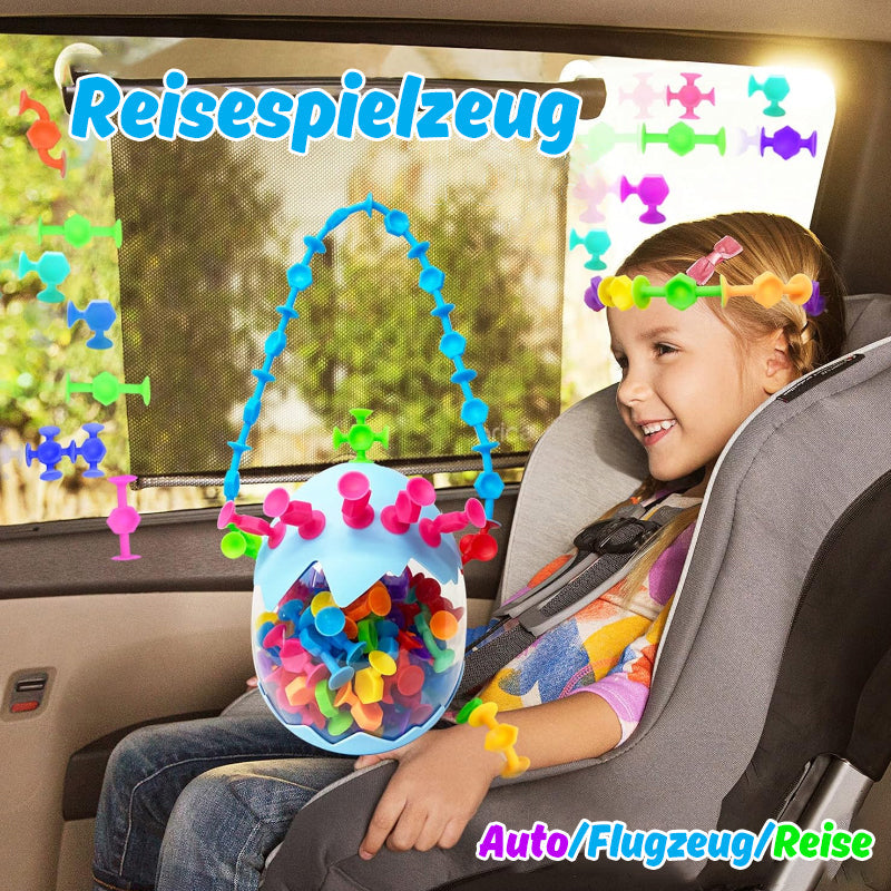 Buntes Spielzeug mit Saugnapf aus Silikon (38 Stück/Set)