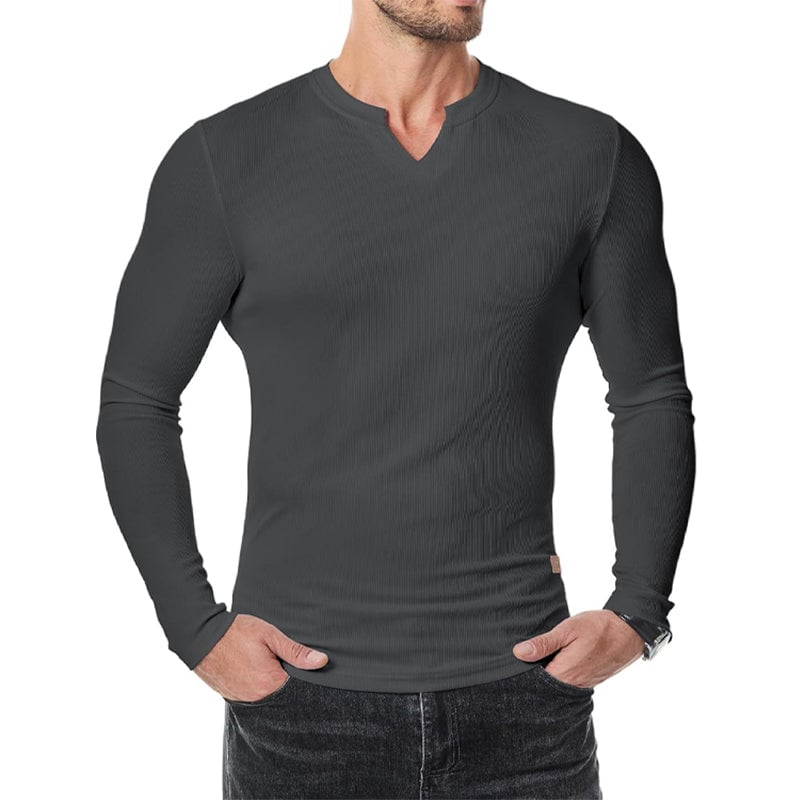 Herren Slim Fit V-Ausschnitt Longline Muskelshirt