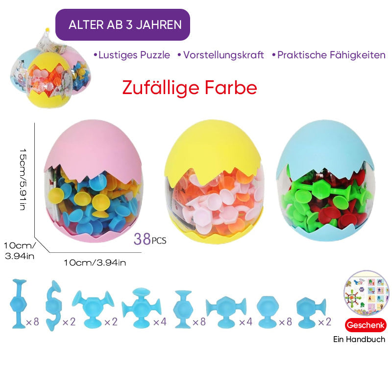Buntes Spielzeug mit Saugnapf aus Silikon (38 Stück/Set)