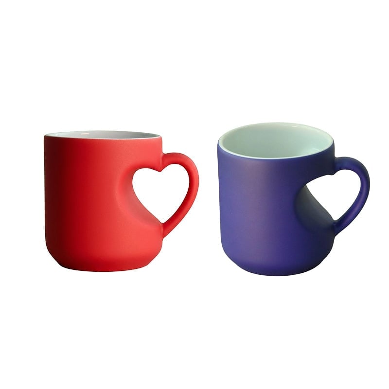 Herzförmige, farbwechselnde Keramiktasse
