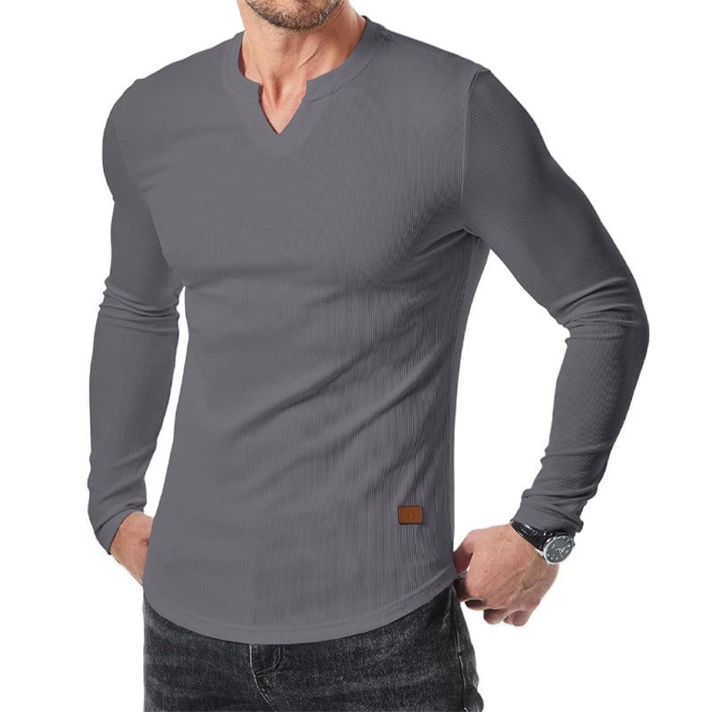 Herren Slim Fit V-Ausschnitt Longline Muskelshirt