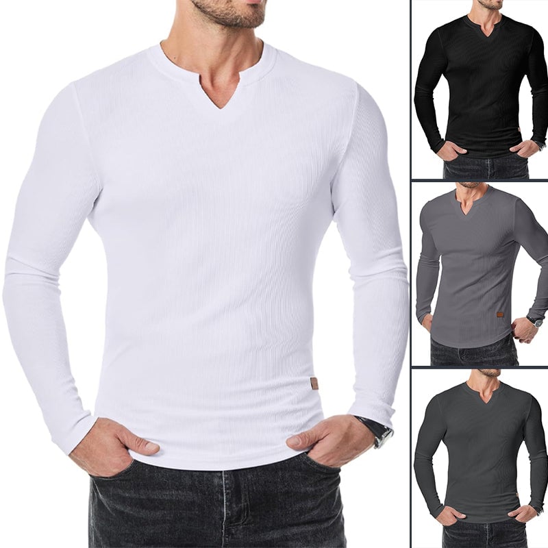 Herren Slim Fit V-Ausschnitt Longline Muskelshirt