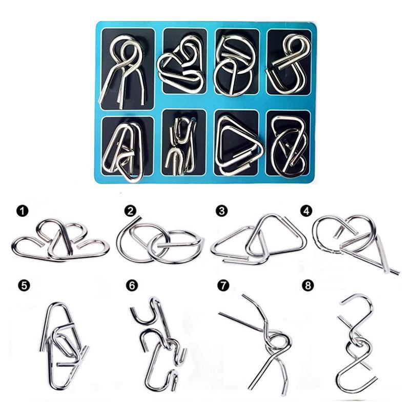 Puzzlering aus Metall （8 Stück）