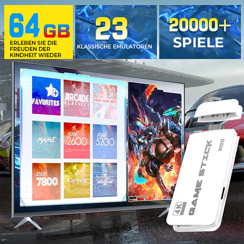 Retro-Spielkonsole mit zwei kabellosen Controllern