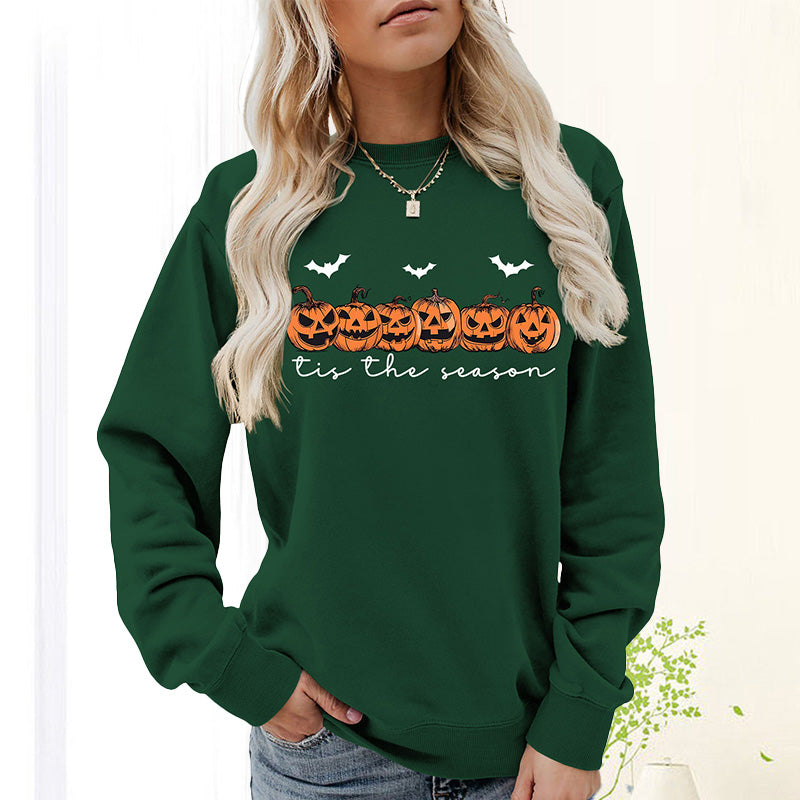 Rundhals-Sweatshirt mit Kürbis-Print