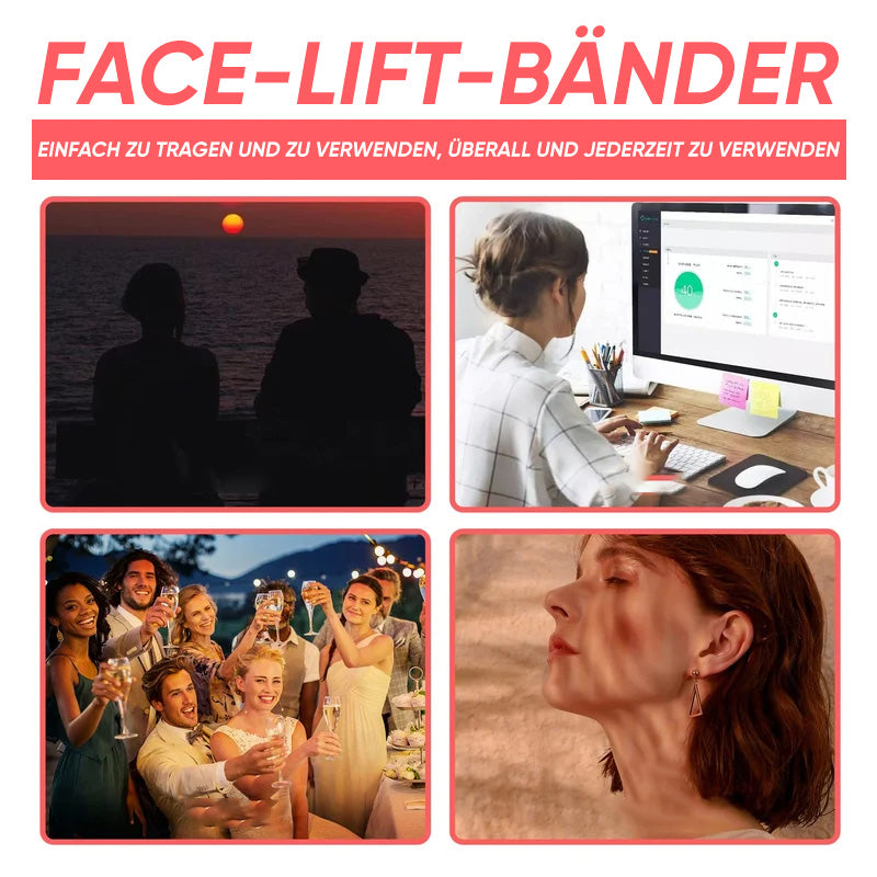 Wiederverwendbare Facelift-Bänder mit Clips