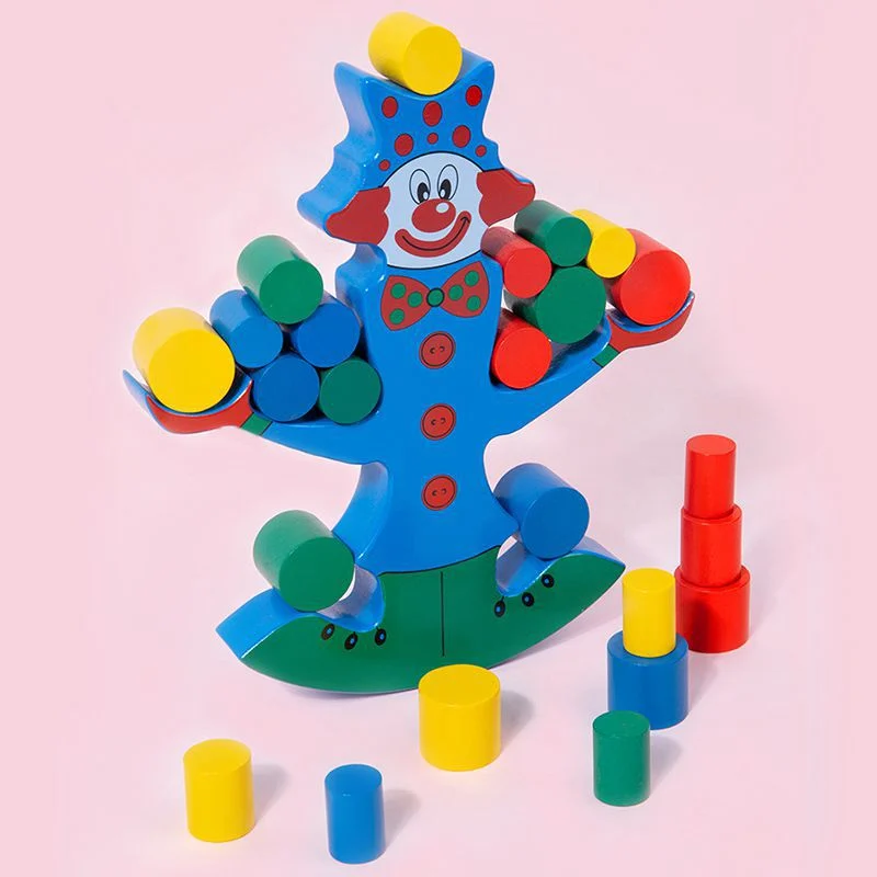 Clown-Balancierblöcke aus Holz