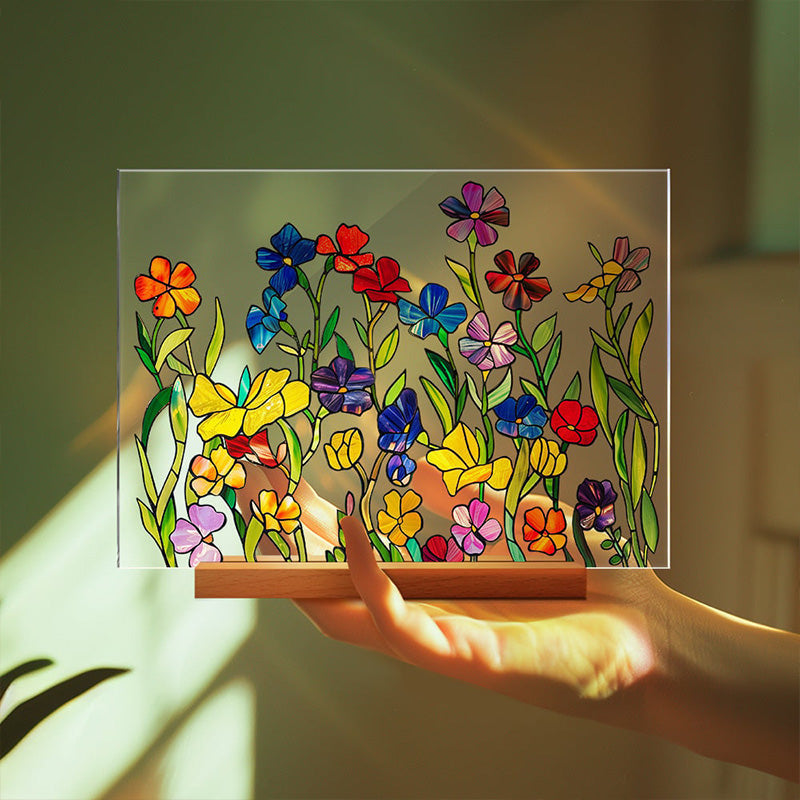 Gemaltes buntes Blumenmusterdekor