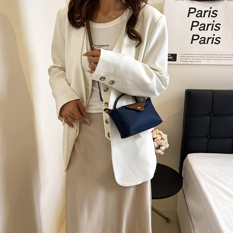 Modische Mini-Umhängetasche im Colorblock-Design für Damen