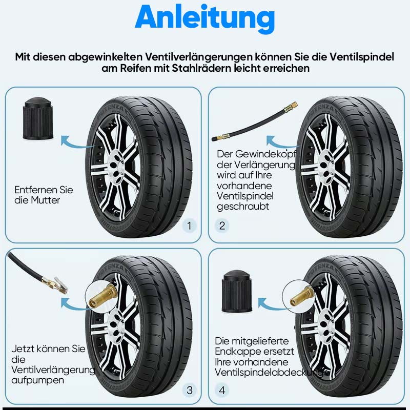 Universelle flexible Reifenventilverlängerungen