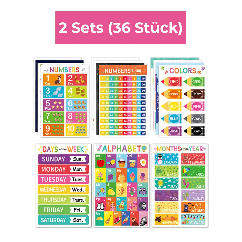 Bunte pädagogische Poster (18 Stück/Set)