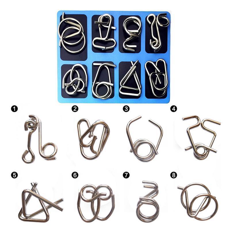 Puzzlering aus Metall （8 Stück）