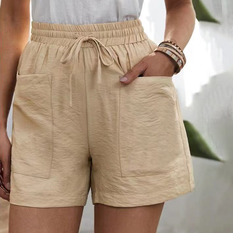 Solide lockere lässige kurze Hose mit zwei Taschen