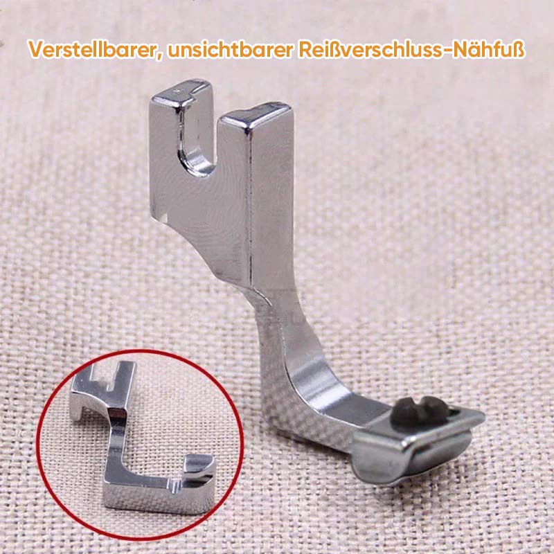 Verstellbarer unsichtbarer Reißverschluss-Führungsfuß für Nähmaschine