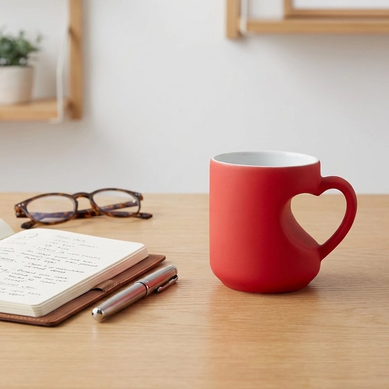 Herzförmige, farbwechselnde Keramiktasse