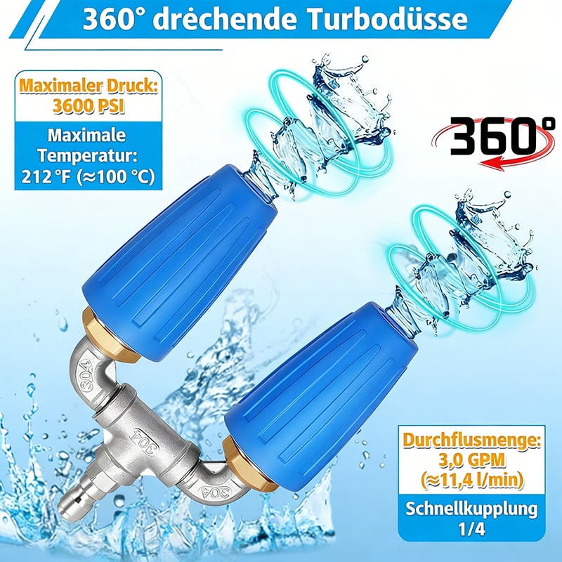 Dreifach-/Doppel-Turbo-Düse für Hochdruckreiniger