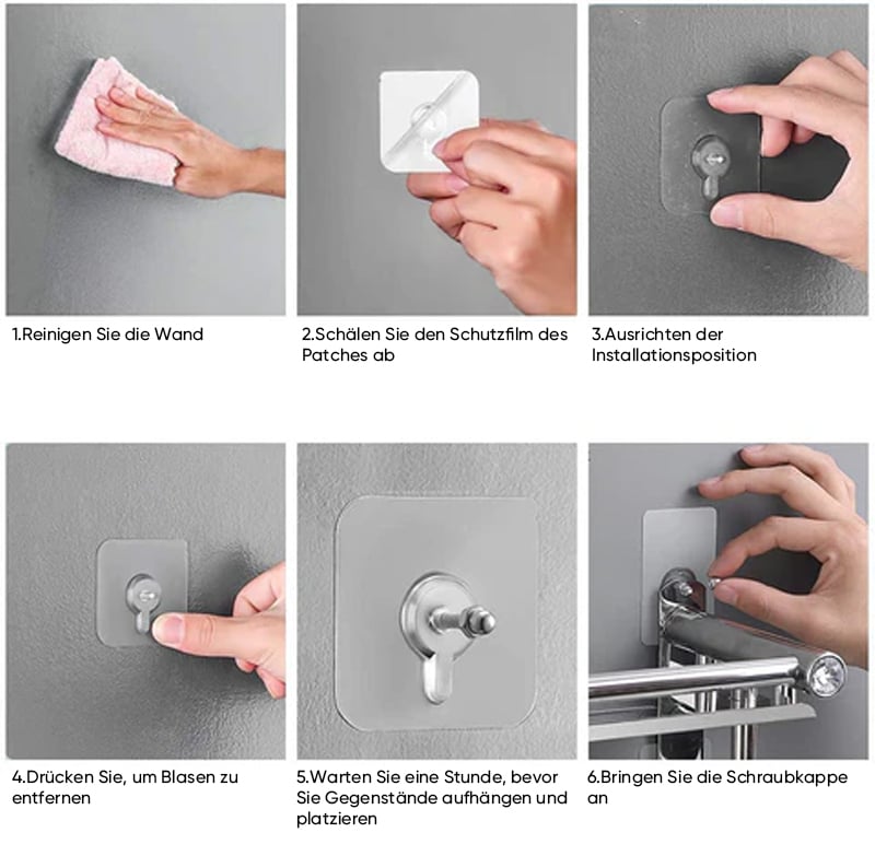 Selbstklebende Nagel-Wandhalterung: Spurlose Schrauben-Haken-Sticker