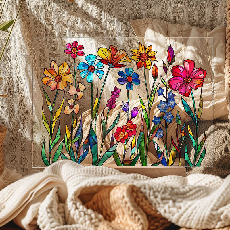 Gemaltes buntes Blumenmusterdekor