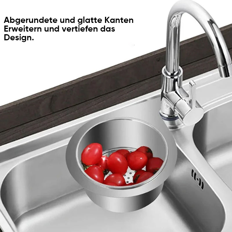 Siebkorb aus Edelstahl in Schwanenform für die Spüle