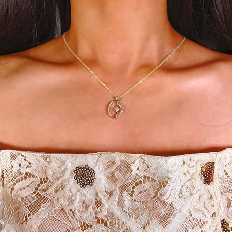 Mond und Stern Halskette