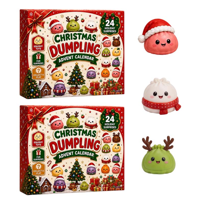 Weihnachts-Adventskalender mit Teigtaschen-Squishys – 24 Überraschungsspielzeuge