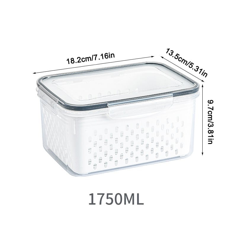 Kühlschrank-Lebensmittelaufbewahrungsbehälter mit abnehmbarem Sieb