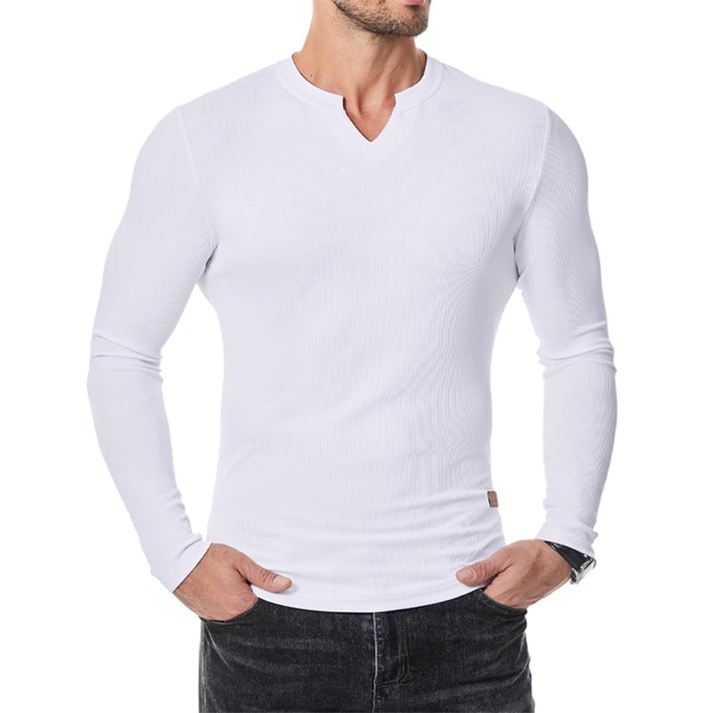 Herren Slim Fit V-Ausschnitt Longline Muskelshirt