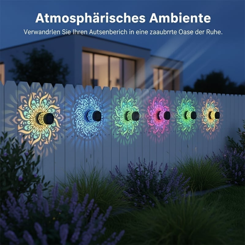 Wandleuchte aus Eisen im Solar-Mandala-Design