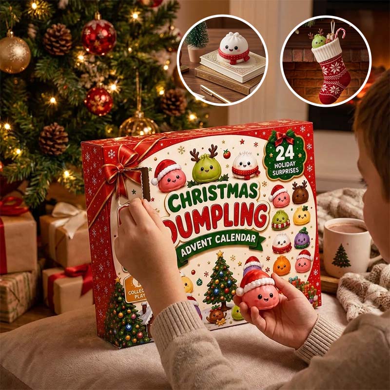 Weihnachts-Adventskalender mit Teigtaschen-Squishys – 24 Überraschungsspielzeuge