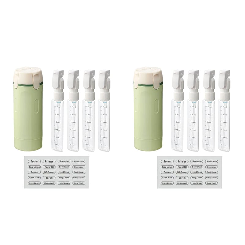 4-in-1 auslaufsicheres, drehbares Reisedispenser-Set