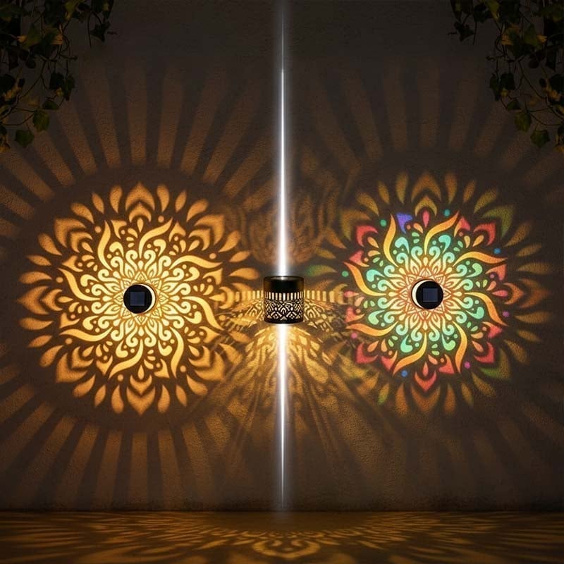 Wandleuchte aus Eisen im Solar-Mandala-Design