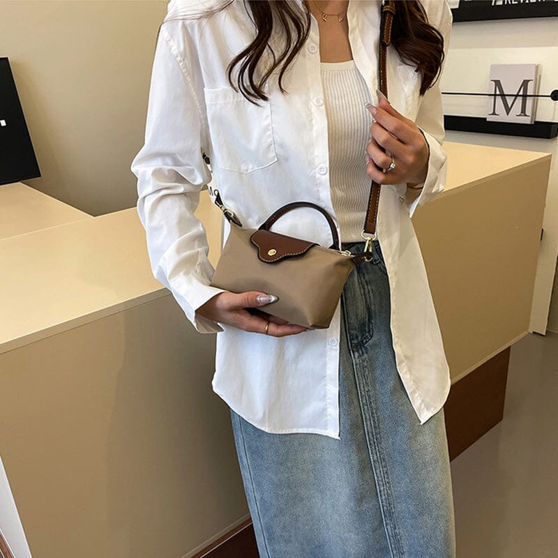 Modische Mini-Umhängetasche im Colorblock-Design für Damen