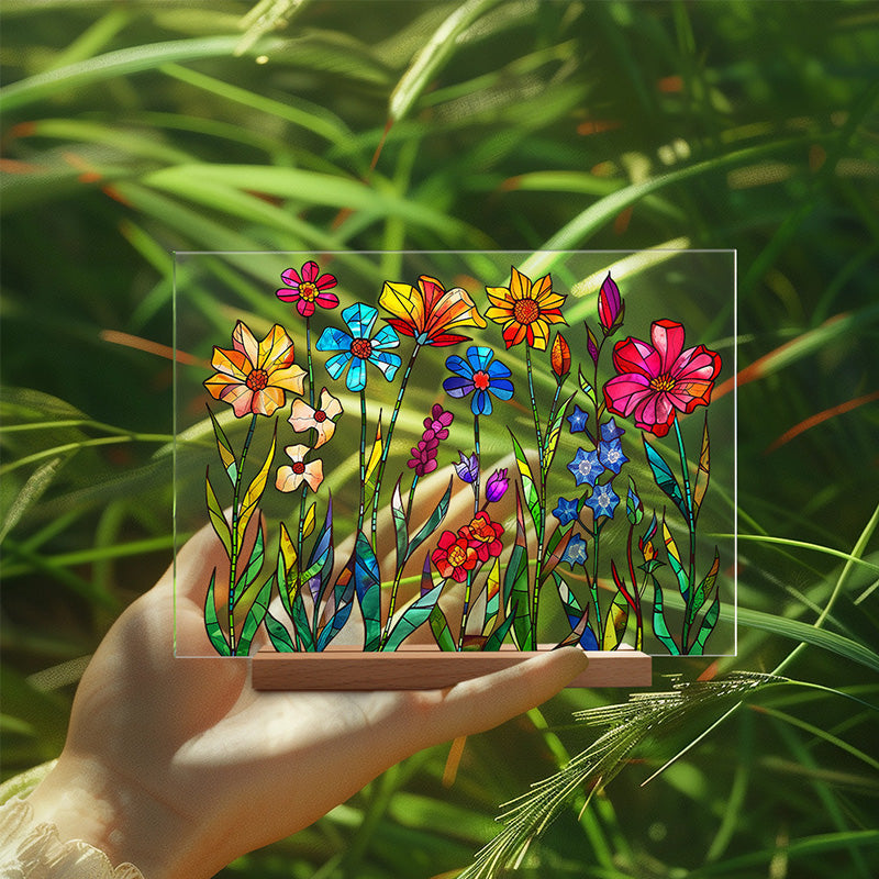 Gemaltes buntes Blumenmusterdekor