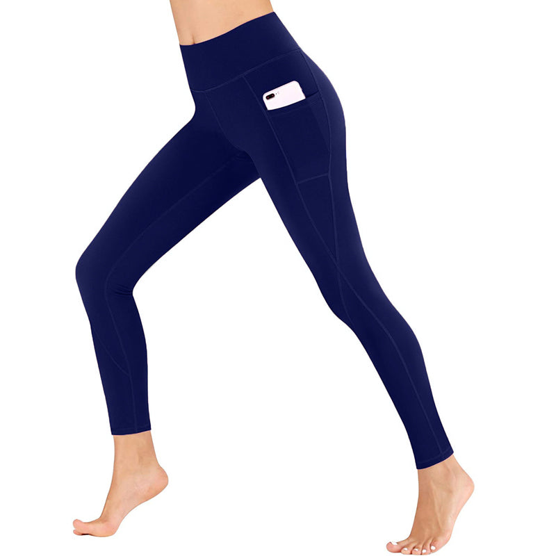 Fitness-Yogahose mit hoher Taille und Hüftlifting und Seitentasche