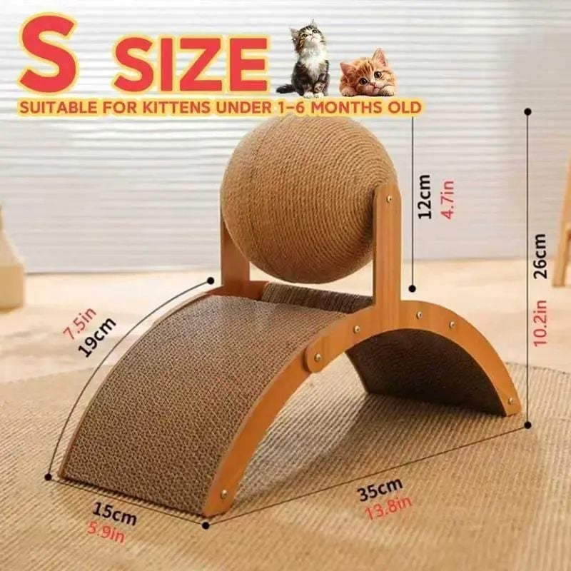 Kratzball für Katzen mit Ständer