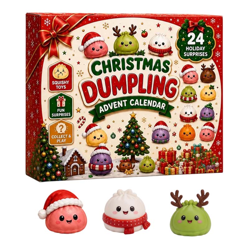 Weihnachts-Adventskalender mit Teigtaschen-Squishys – 24 Überraschungsspielzeuge