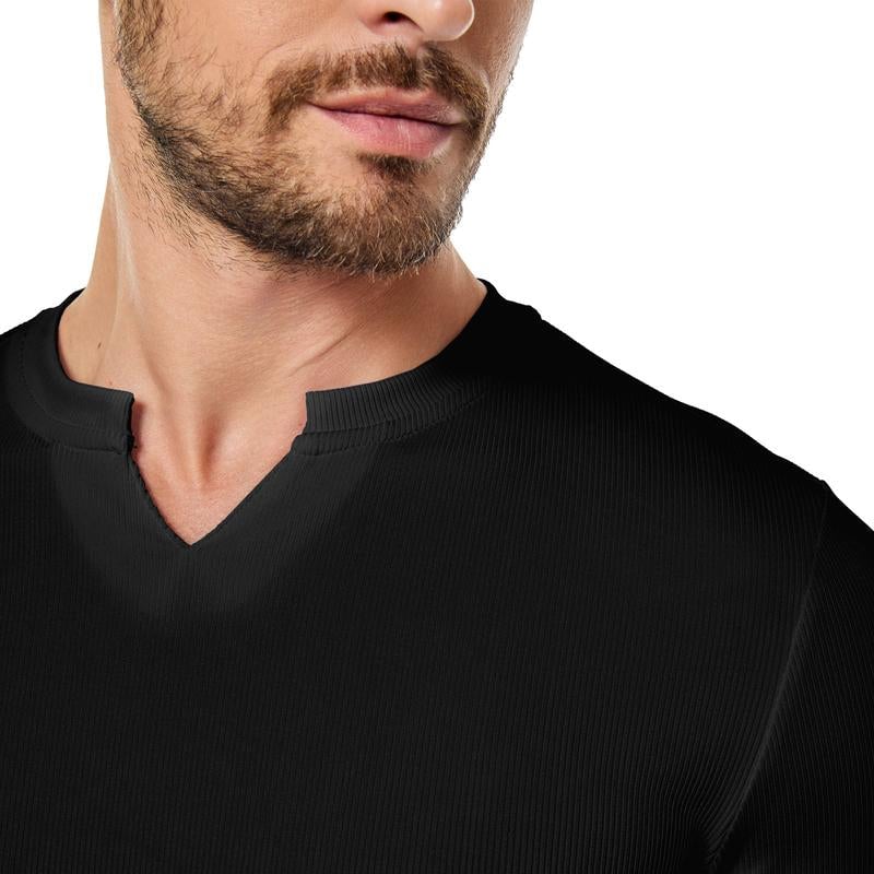 Herren Slim Fit V-Ausschnitt Longline Muskelshirt