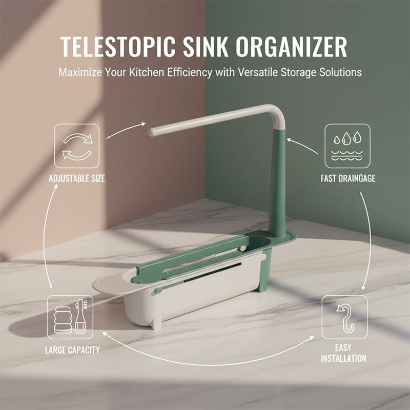 Teleskop-Spülenregal