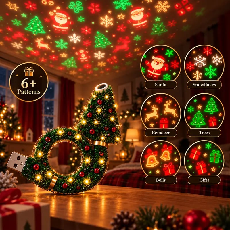USB-Weihnachtsbaum-Projektionsleuchte